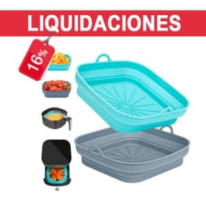 Bandeja freidora de aire azul y gris 1Caja